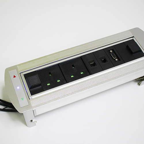 desktop flip up power outlet electrical plug socket
